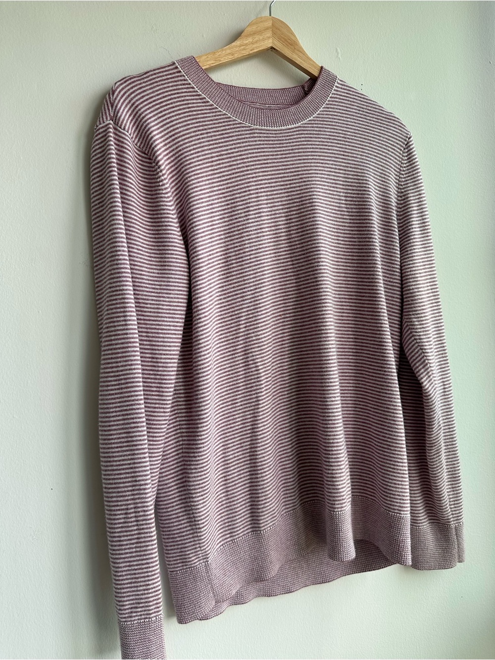 Bonobos Striped Crewneck Sweater in Lilac and White